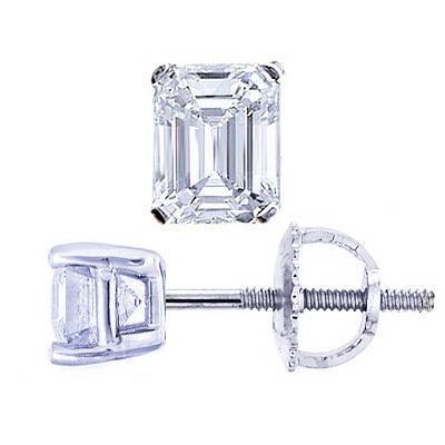 Brinco de 2 quilates de diamante espumante com corte esmeralda - harrychadent.pt