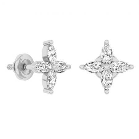 Brinco de 2 quilates espumante marquise com diamantes em ouro branco 14K - harrychadent.pt