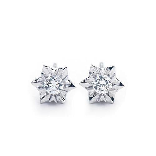 2 quilates espumante redondo com corte de diamantes brincos de ouro branco - harrychadent.pt
