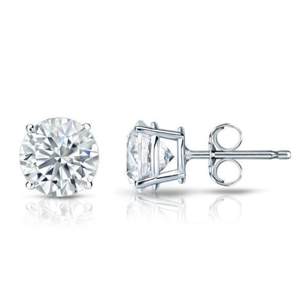 Brinco de 2 quilates feminino de diamante e ouro branco ouro 14K - harrychadent.pt