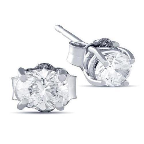 Brinco de diamante oval para mulheres de 2 quilates e ouro branco joias finas - harrychadent.pt