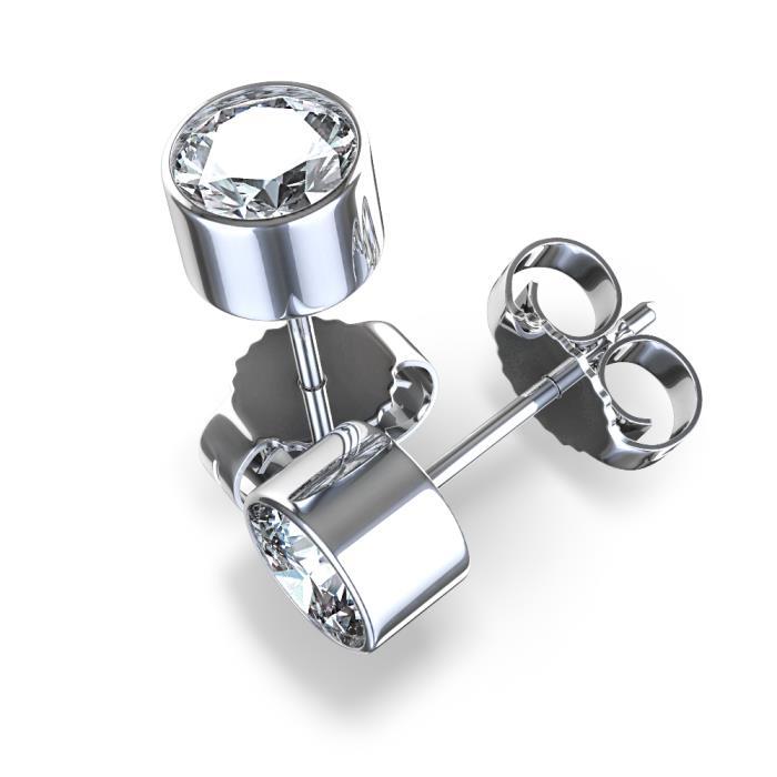 Conjunto de moldura de 2 ct diamantes lapidação redonda feminina brinco de ouro branco - harrychadent.pt