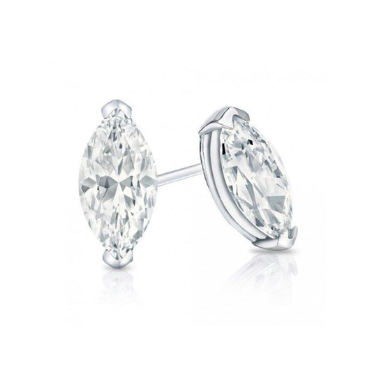 2 ct lindo solitário marquise de corte de diamante brinco de ouro branco - harrychadent.pt