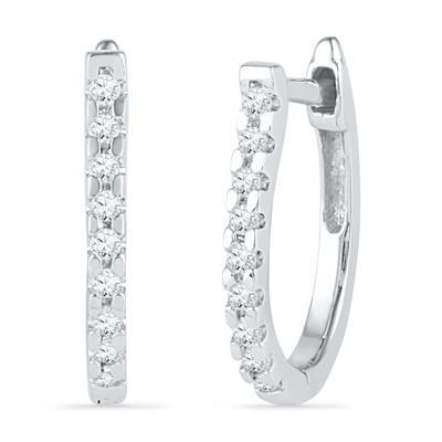 Brinco feminino de argola de diamantes com corte redondo de 2 ct em ouro branco 14K - harrychadent.pt