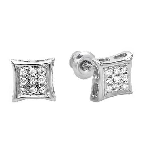 Brinco de diamante redondo de 2 quilates em ouro branco 14K - harrychadent.pt