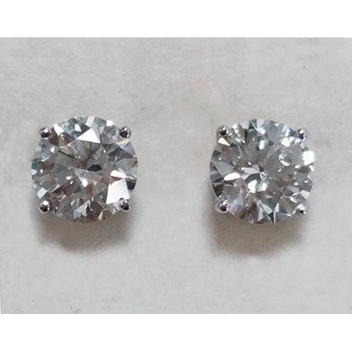 Brincos de diamante redondo de 2 ct ouro branco - harrychadent.pt