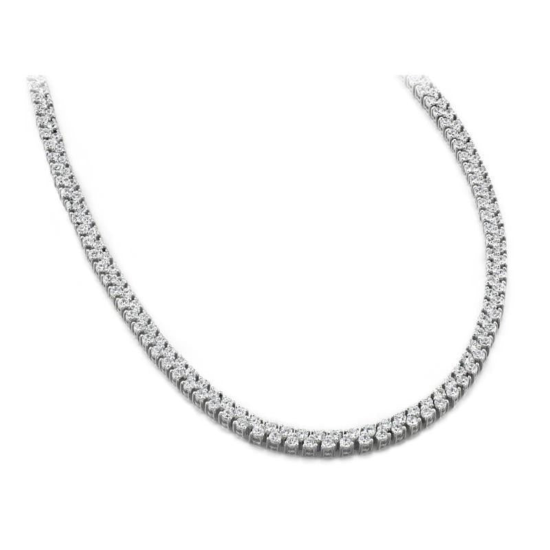 Colar de tênis feminino de diamantes redondos 18 quilates em ouro branco 14K - harrychadent.pt