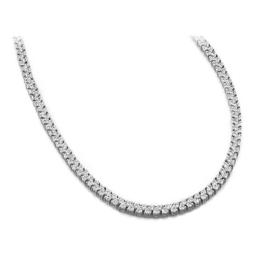 Colar de tênis feminino de diamantes redondos 18 quilates em ouro branco 14K - harrychadent.pt