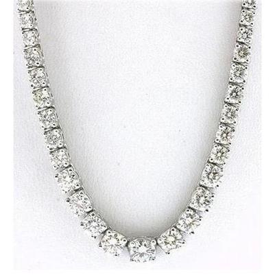 Colar de diamantes 25,00 quilates tênis graduado Riviera 16 "14K ouro - harrychadent.pt