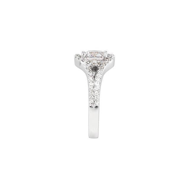 2.01 quilates redondo brilhante Halo Diamond Aliança em ouro branco 14K - harrychadent.pt