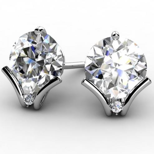Brinco redondo de diamante brilhante redondo de 2.20 quilates em ouro branco - harrychadent.pt