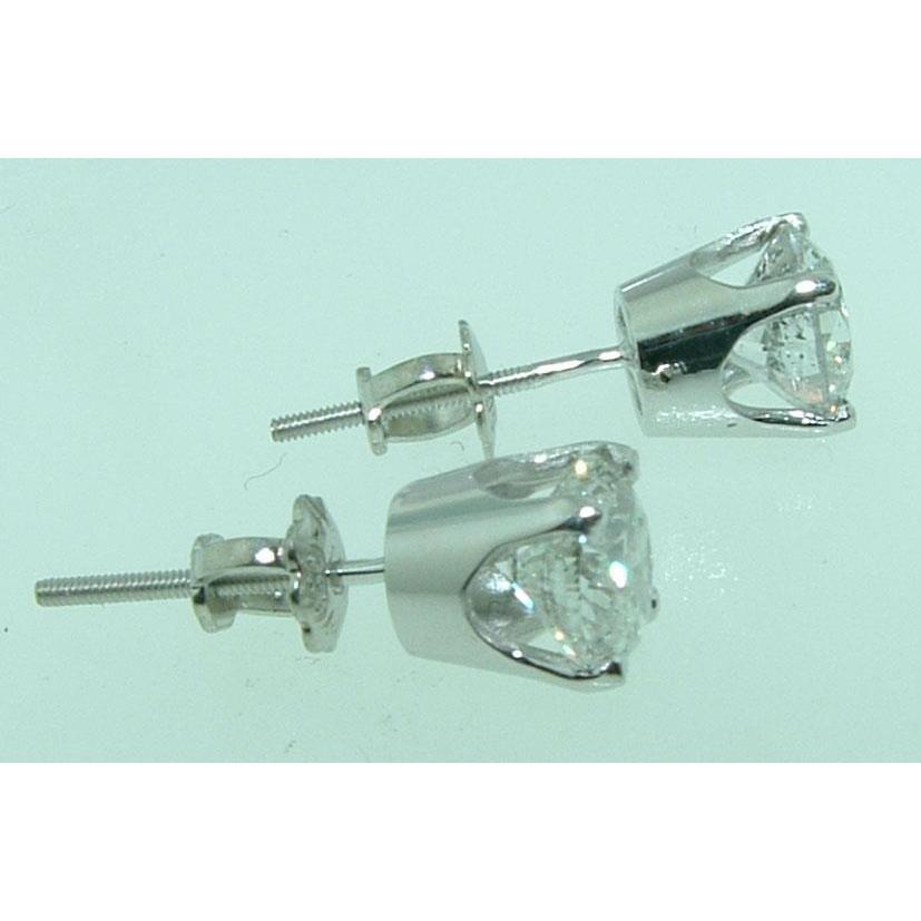 2.20 Ct. Brinco de cravo de diamante em ouro branco - harrychadent.pt