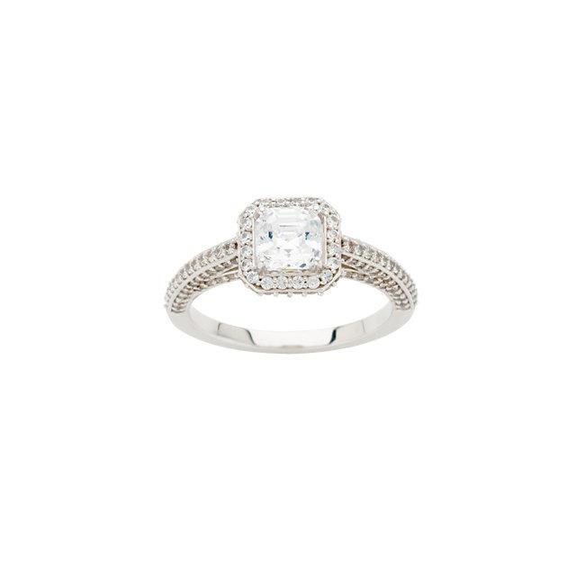 Joias para anel de noivado de diamante Asscher de 2.31 quilates novo - harrychadent.pt