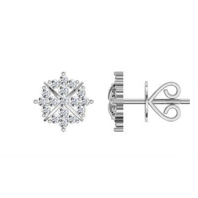 Brinco de diamante redondo de 2.4 quilates em ouro branco 14K - harrychadent.pt