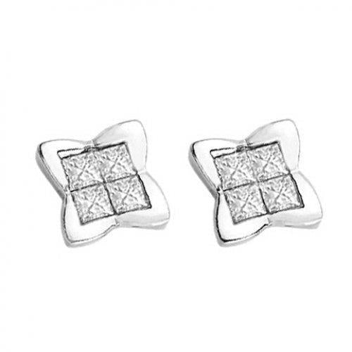 Brinco de diamante branco com corte Princess Cut 2.40 Ct - harrychadent.pt