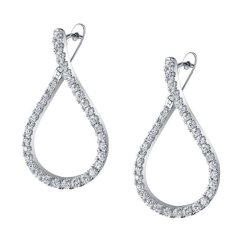 Brincos de diamante de 2.5 quilates e joias de ouro branco - harrychadent.pt