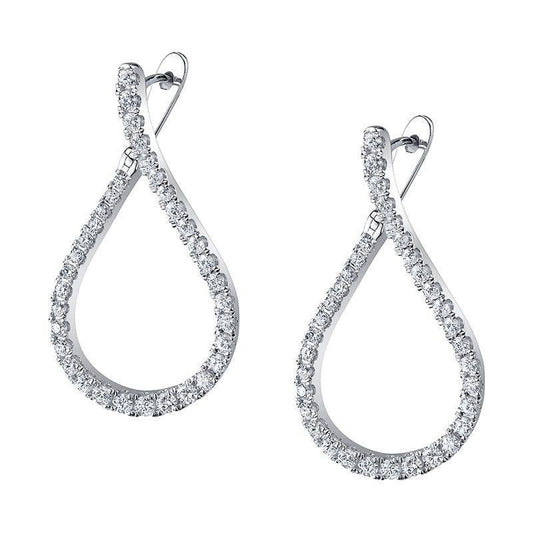 Brincos de diamante de 2.5 quilates e joias de ouro branco - harrychadent.pt