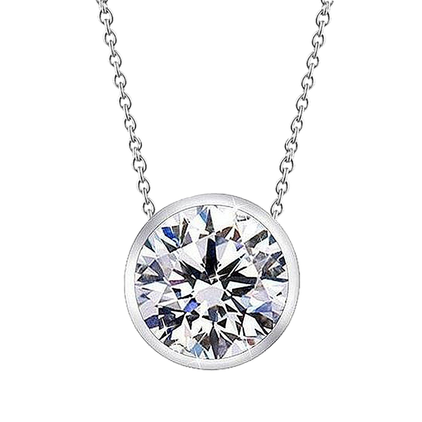 Pendente in oro con collana di diamanti con castone rotondo da 2.5 carati - harrychadent.pt