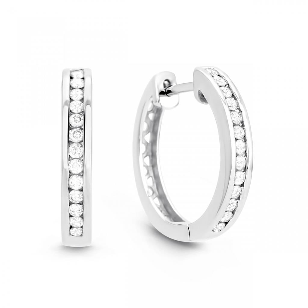 Brincos de argola de diamante redondo de 2.6 ct - harrychadent.pt