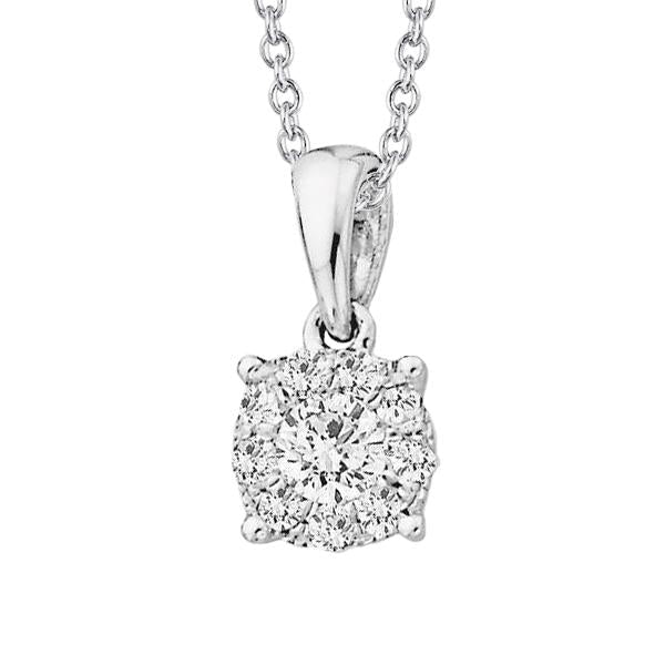 Colar com pingente de diamantes com lapidação redonda de 2.85 ct e ouro branco 14K - harrychadent.pt