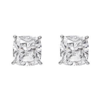 Almofada de brinco de diamante de 3 quilates com corte em ouro branco 14K - harrychadent.pt