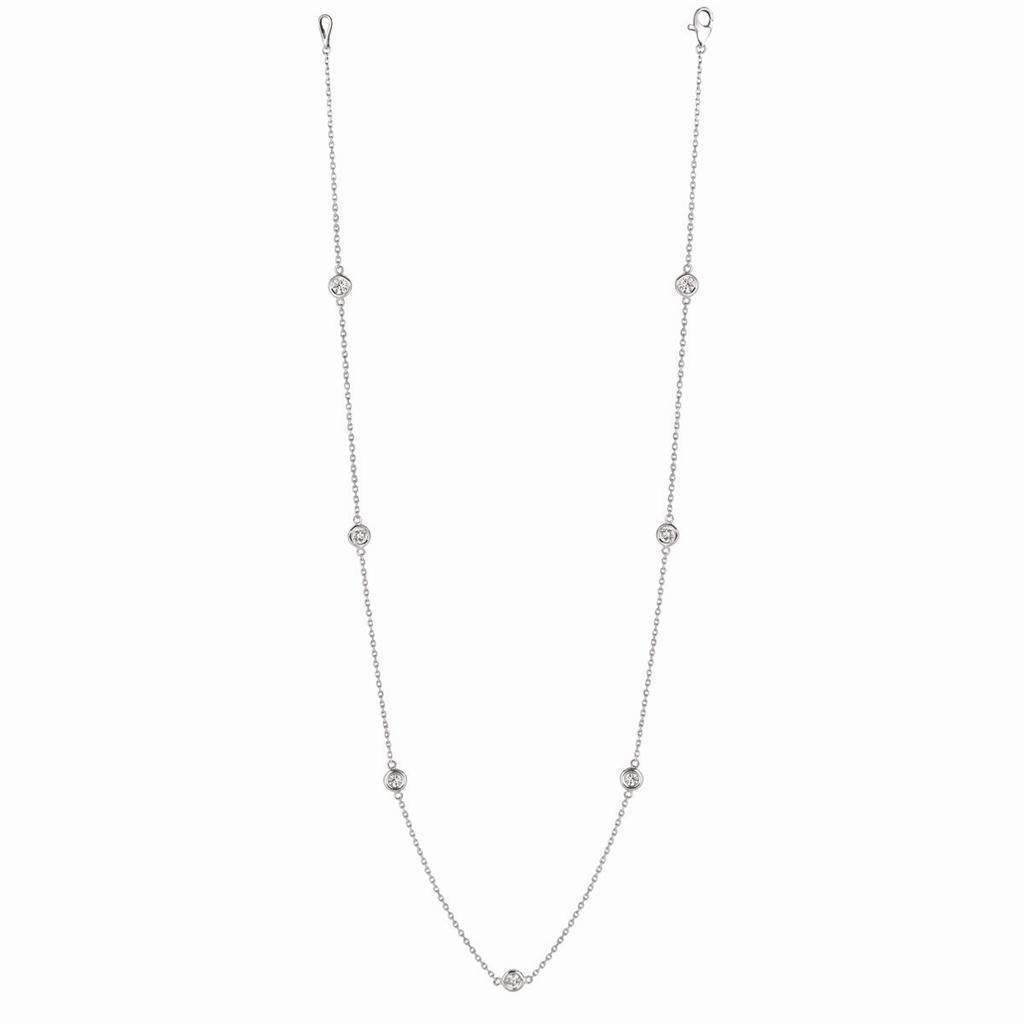 Colar de diamantes da estação de 3 quilates em ouro branco 14K - harrychadent.pt