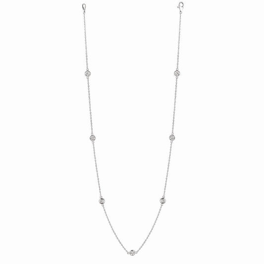 Colar de diamantes da estação de 3 quilates em ouro branco 14K - harrychadent.pt