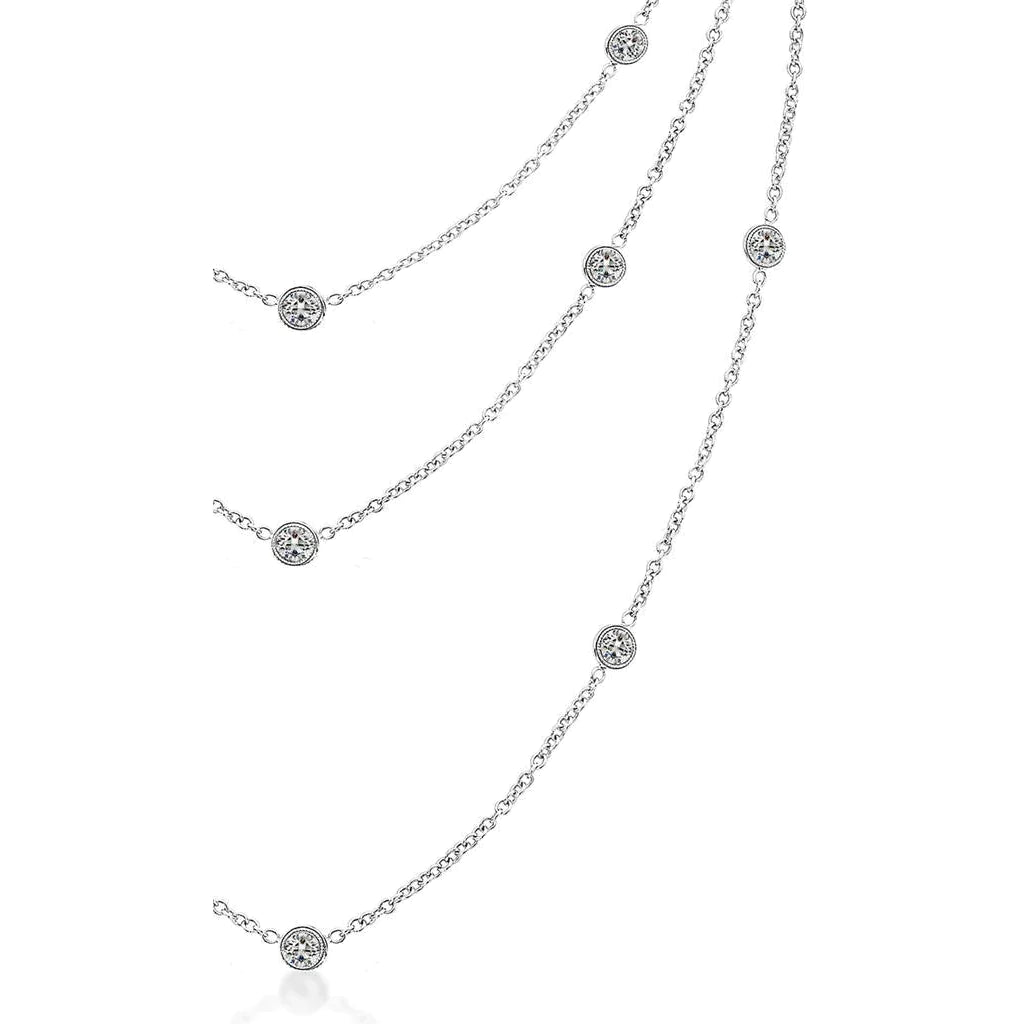Colar De Diamantes De 3 Fileiras