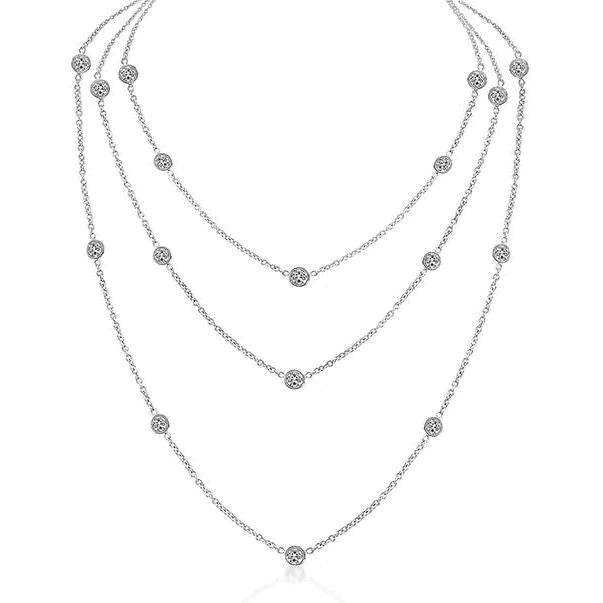 Colar De Diamantes De 3 Fileiras