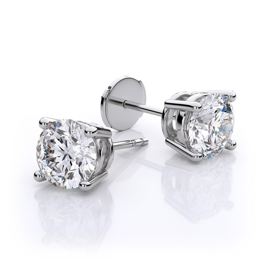 Brincos de diamante de 3.00 quilates em ouro branco 14K - harrychadent.pt