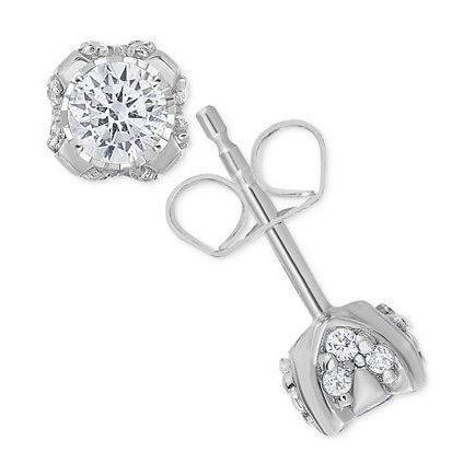 3.20 ct lindo diamante redondo lapidado brinco feminino de ouro branco - harrychadent.pt