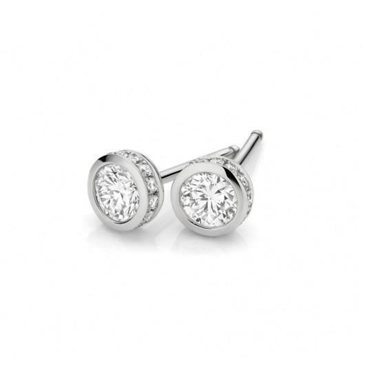 Brincos femininos com diamantes de corte redondo de 3.20 ct ouro branco espumante - harrychadent.pt
