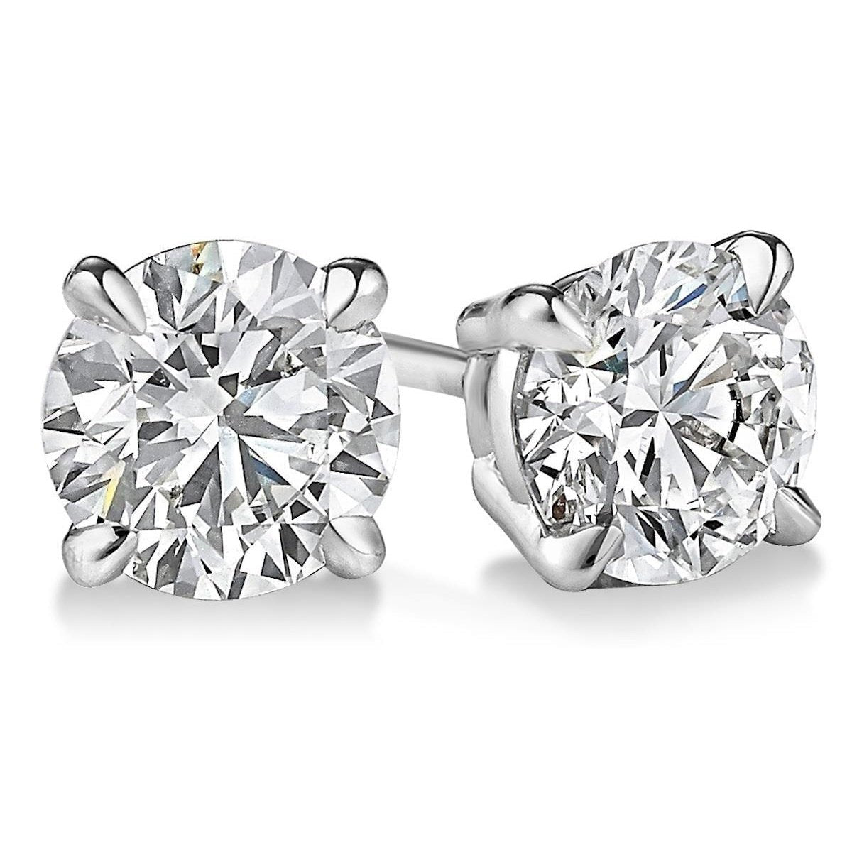 Solitaire de 3.5 quilates com pino redondo de diamante e conjunto de pontas de ouro 14K - harrychadent.pt