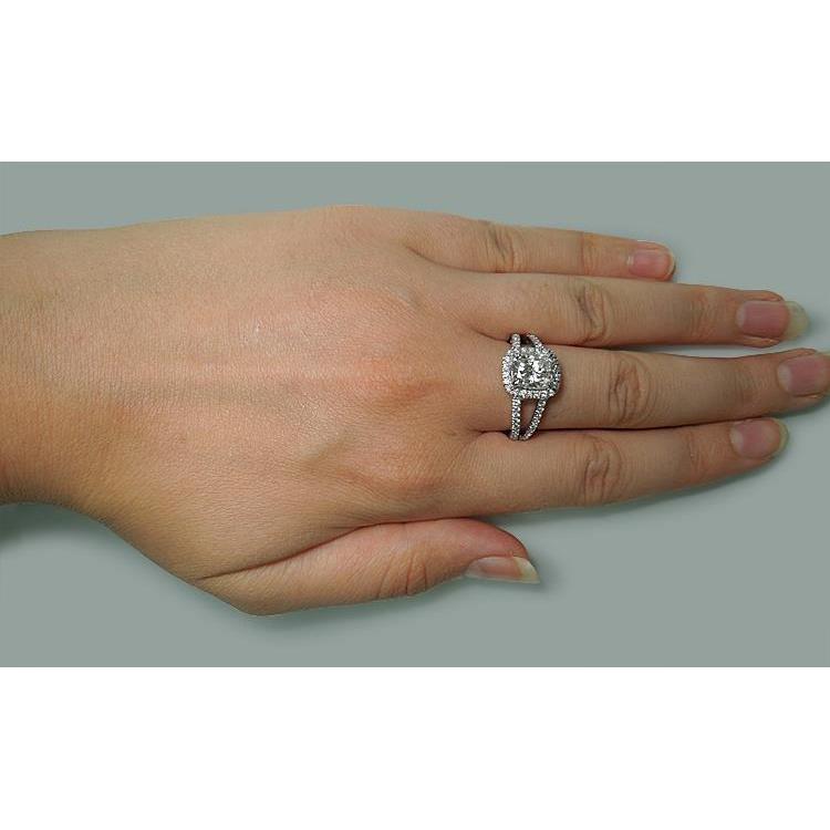 Almofada de diamante de 3.50 quilates e anel solitário de diamante joias novas - harrychadent.pt