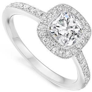 Almofada de 3.50 quilates Halo Diamond Aliança de casamento - harrychadent.pt
