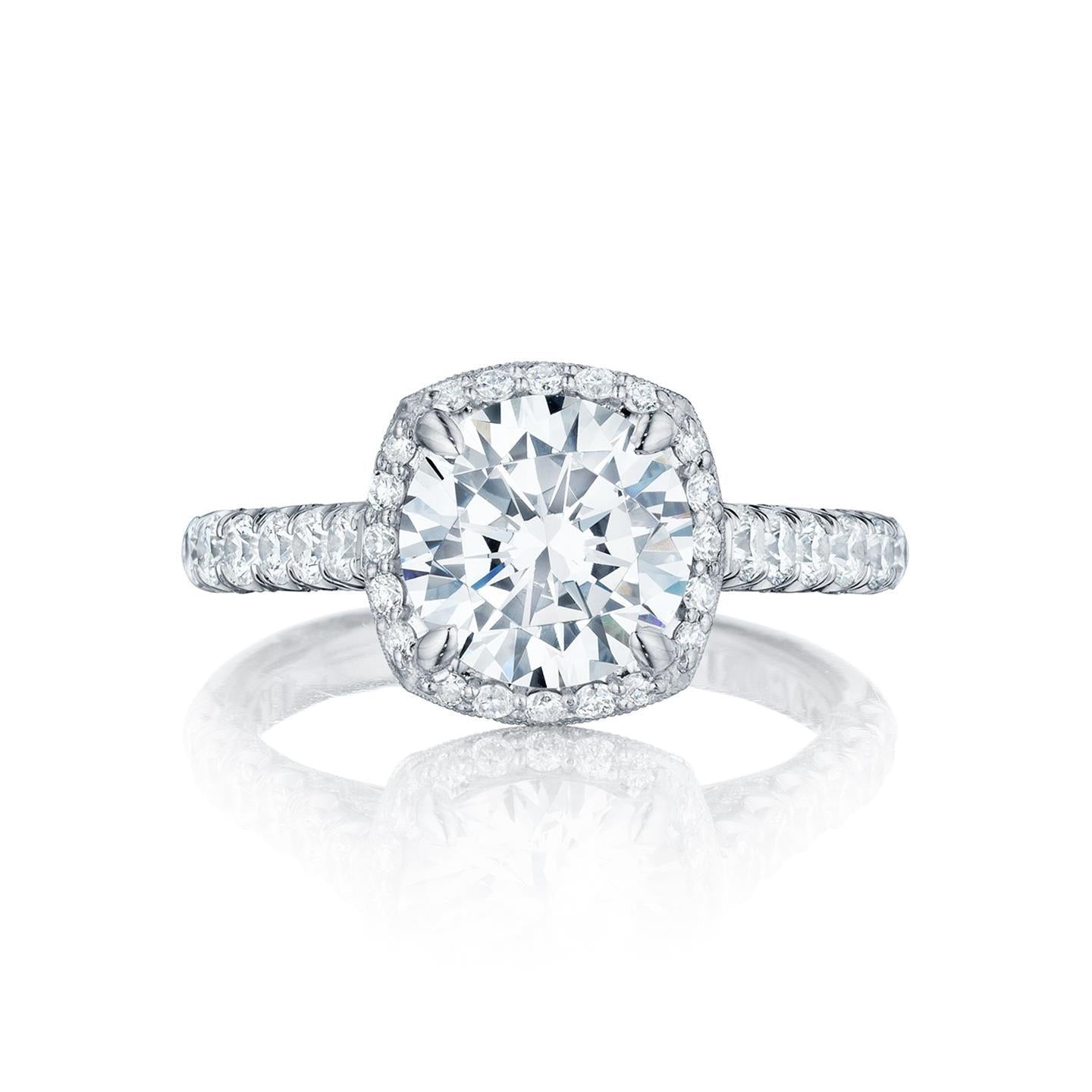 Anel de diamante Halo 3.55 quilates em ouro branco 14K - harrychadent.pt