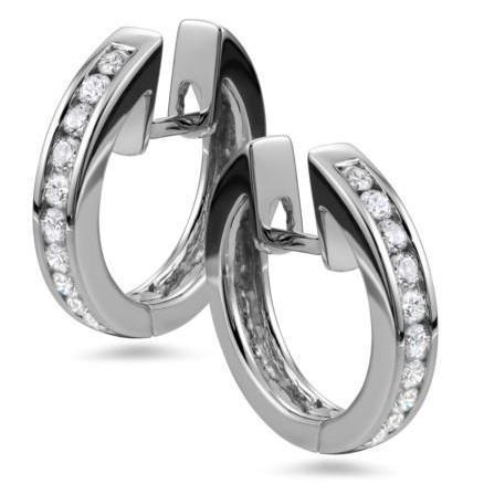 Brincos femininos de argola de ouro com diamante redondo 3,85 quilates - harrychadent.pt