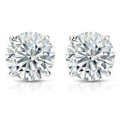 Brinco grande redondo de diamante com pino de 4 quilates e ouro sólido branco joias finas - harrychadent.pt