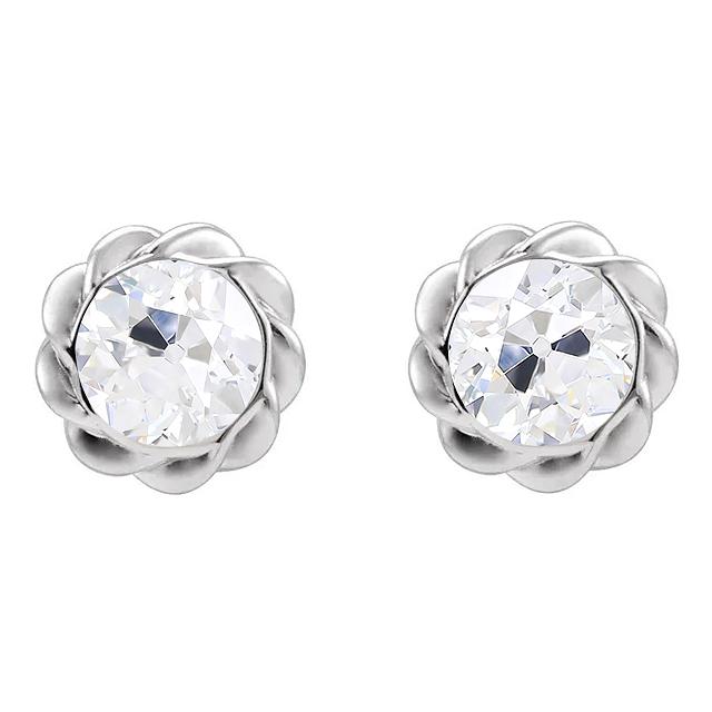 Brincos de diamante de 4 quilates no centro Definição de pedra: Conjunto de moldura com joias com corte antigo estilo torcido - harrychadent.pt