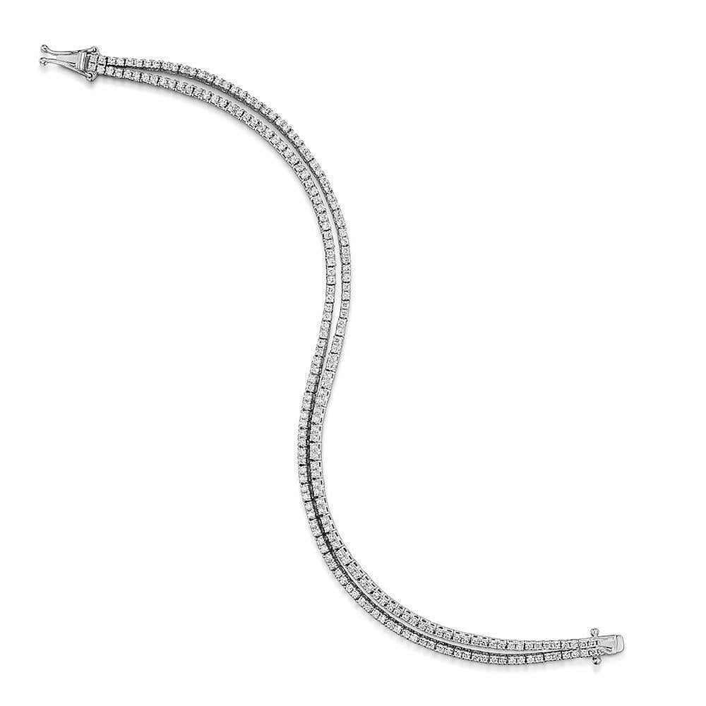 4.00 quilates pulseira feminina de diamantes espumantes dupla fileira Wg 14K - harrychadent.pt