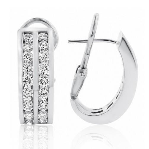 Brincos femininos de argolas de diamantes de duas fileiras 4,30 ct - harrychadent.pt