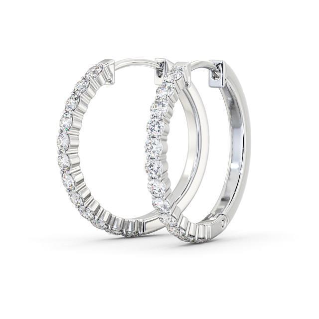 Brinco de argola de diamante redondo de 4,40 quilates - harrychadent.pt
