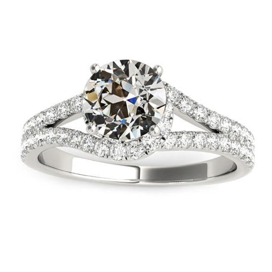 Conjunto de Pave de Ouro 14K Halo Old Miner Anel de Diamante de 4.50 quilates - harrychadent.pt