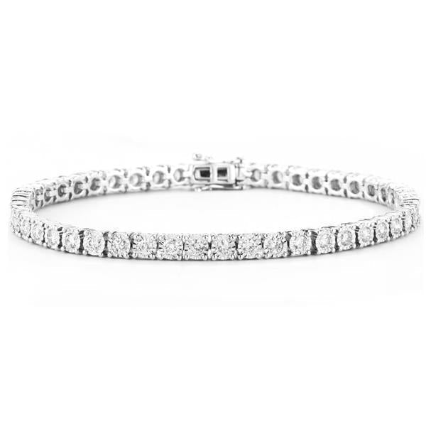 Pulseira de tênis de diamante com corte redondo de 4.50 ct joias de ouro branco sólido - harrychadent.pt