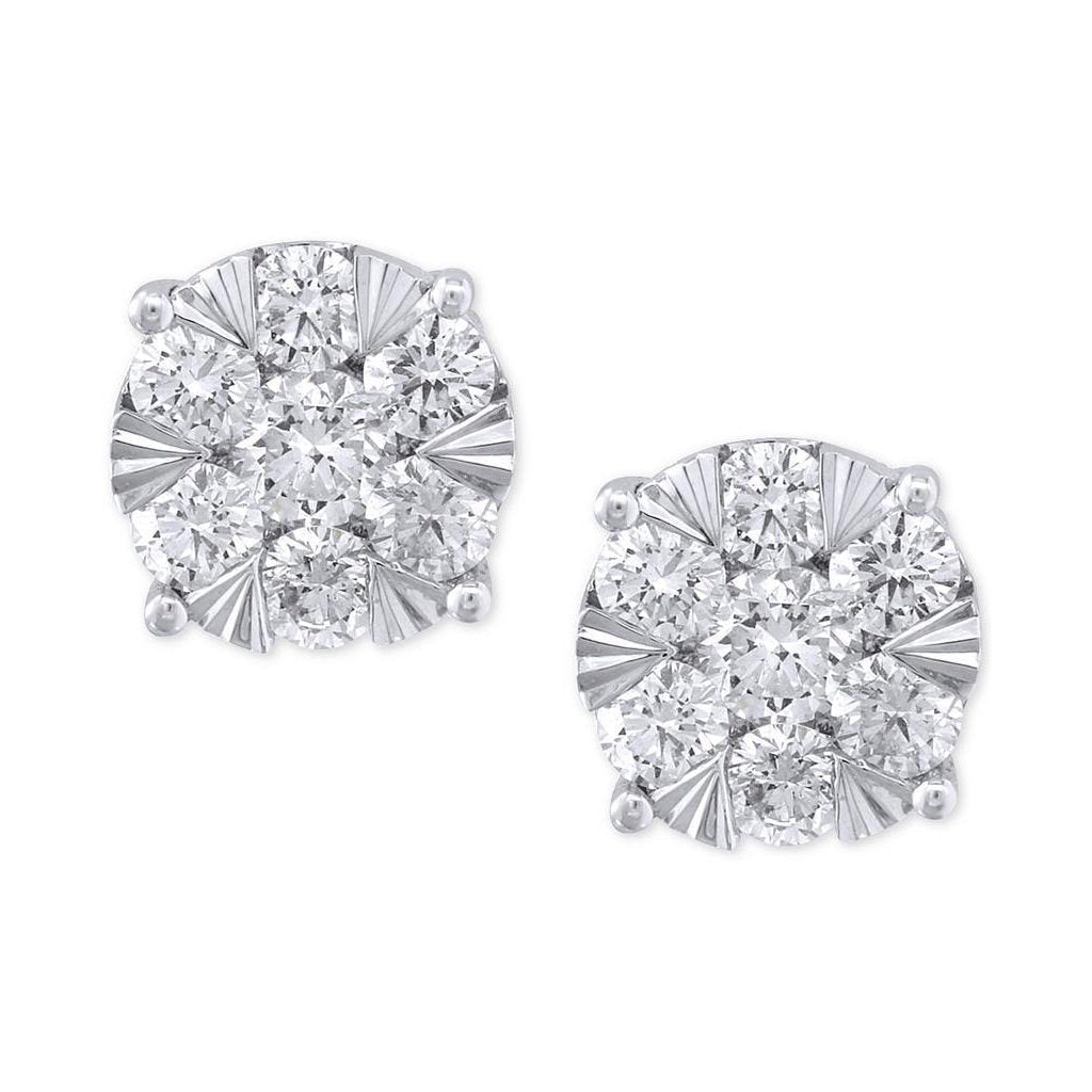 Diamantes cintilantes de corte redondo de 4.60 ct feminino ouro branco - harrychadent.pt