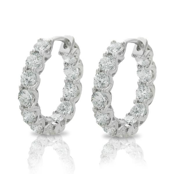 Brincos de argola de diamantes 4.80 ct com corte redondo brilhante - harrychadent.pt