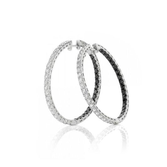 4.90 quilates de diamantes lapidação brilhante feminino brincos argola ouro branco 14K - harrychadent.pt