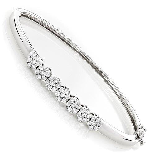 4.90 quilates com diamantes lapidação redonda feminina pulseira ouro branco 14K - harrychadent.pt