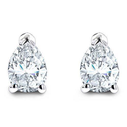 Conjunto de 5 quilates de diamante Stud Solitaire Conjunto de pontas grandes com corte de pêra - harrychadent.pt