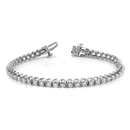 Bracelete de tênis com 5 quilates de pontas de diamante lapidação brilhante WG 14K - harrychadent.pt